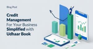 Business owner using Udhaar Book to manage credit transactions.