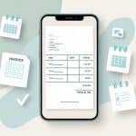Business owner generating digital invoices using Udhaar Book Invoice Book on a smartphone.