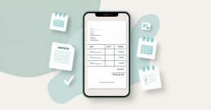 Business owner generating digital invoices using Udhaar Book Invoice Book on a smartphone.