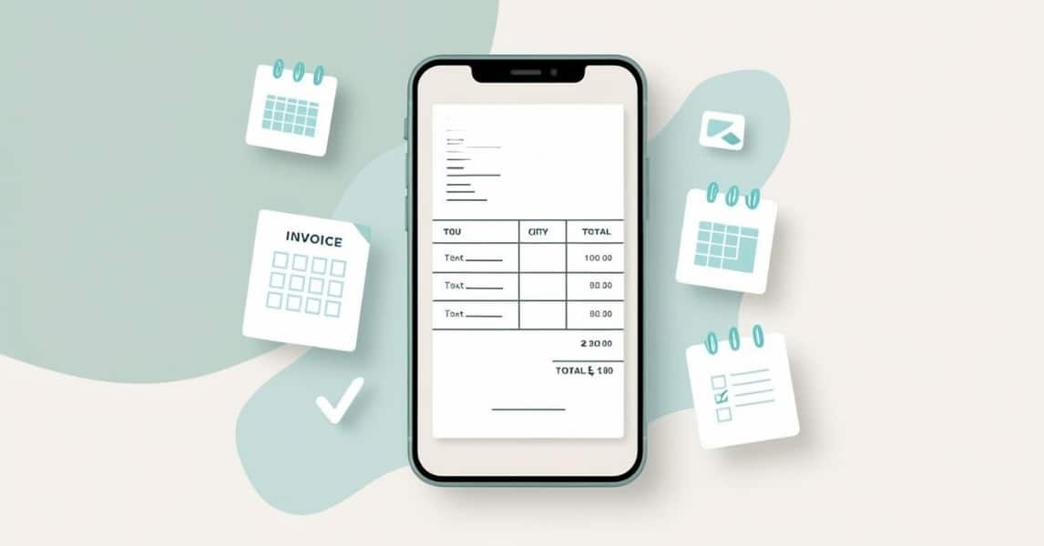 Business owner generating digital invoices using Udhaar Book Invoice Book on a smartphone.