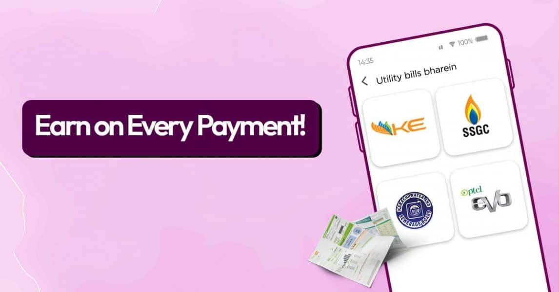 Pakistani mobile shop owner earning cashback on electricity bill payment using Udhaar Digi Khata app.