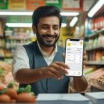 Business owner managing fast invoice billing using Udhaar Vyapar App.