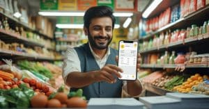 Business owner managing fast invoice billing using Udhaar Vyapar App.