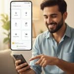 Pakistani man checking MEPCO bill online on laptop