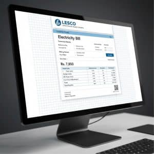 Sample LESCO electricity bill displayed only