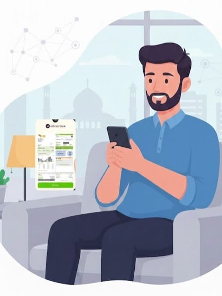 User downloading K Electric duplicate bill using Udhaar Book app on smartphone